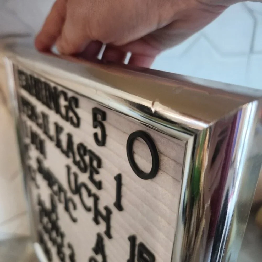 Silver Trim Felt Letter Board with Black Letters‎